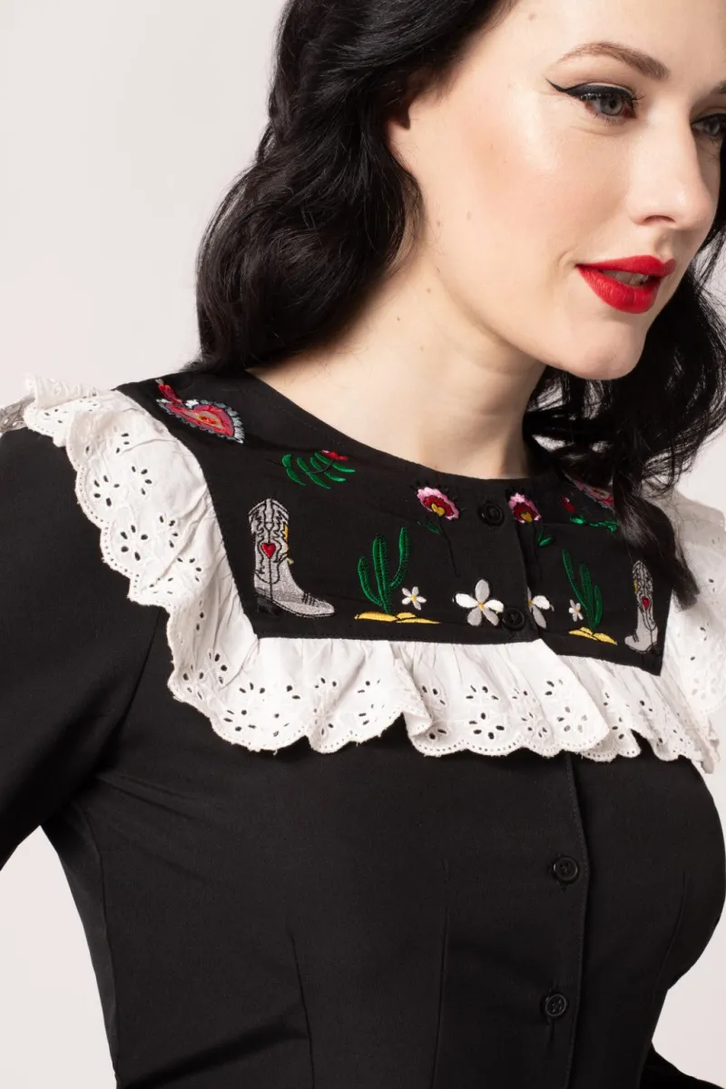 Hell Bunny Tops|Blouses>Tessie Blouse Black