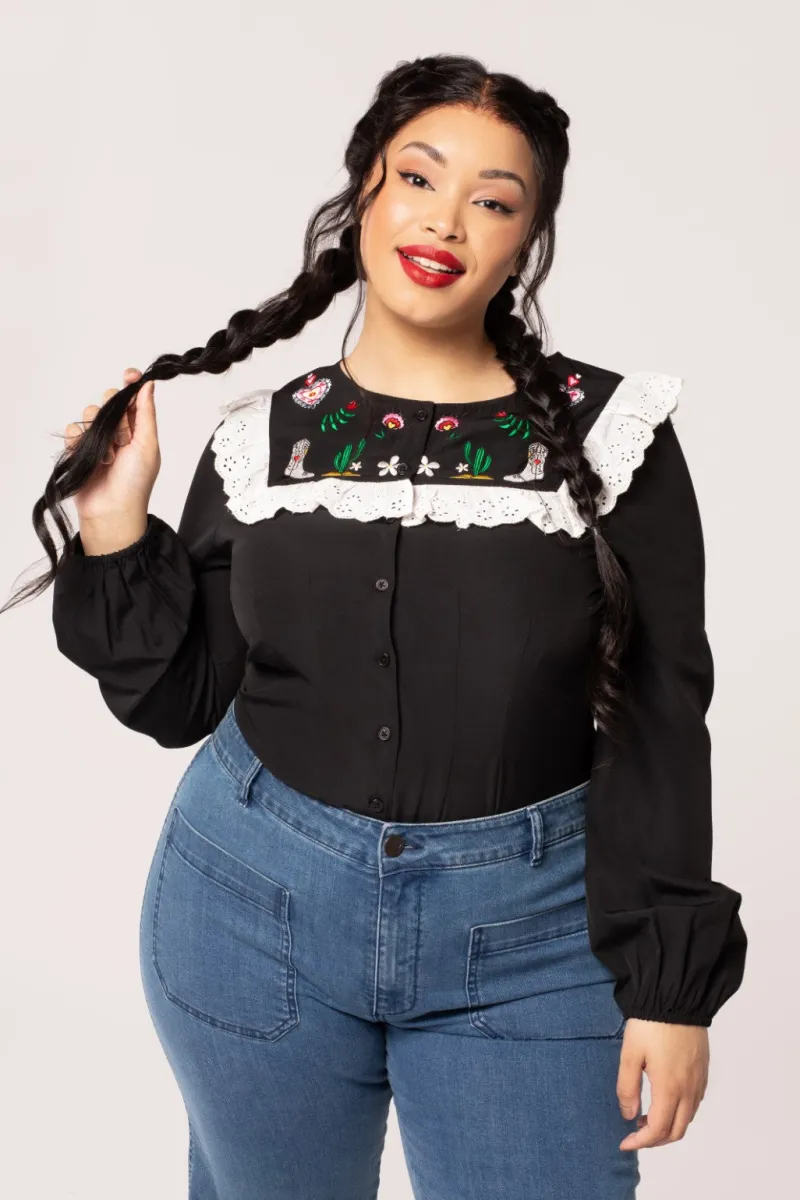 Hell Bunny Tops|Blouses>Tessie Blouse Black
