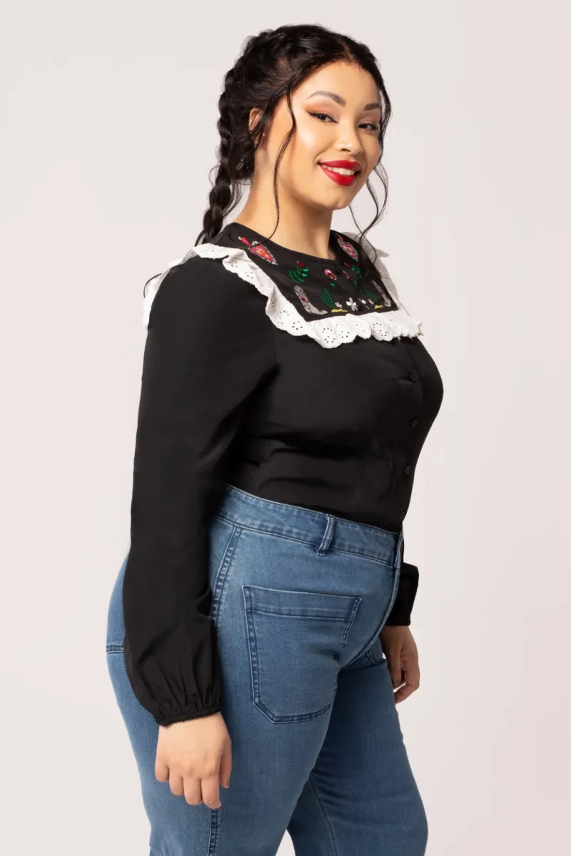 Hell Bunny Tops|Blouses>Tessie Blouse Black