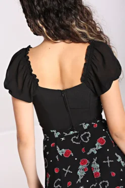 Hell Bunny Tops|Tops>Tifa Crop Top Black