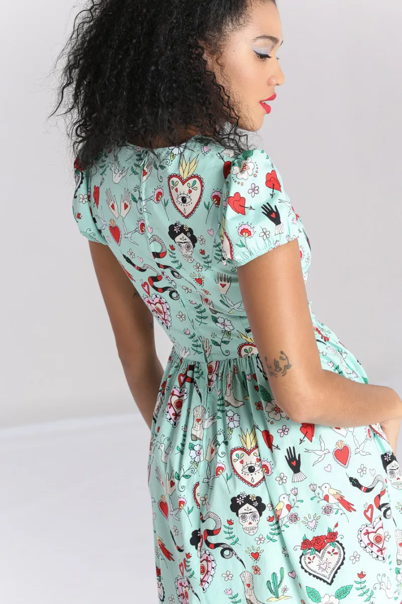 Hell Bunny Dresses|Dresses With Pockets>Tijuana Midi Dress Green