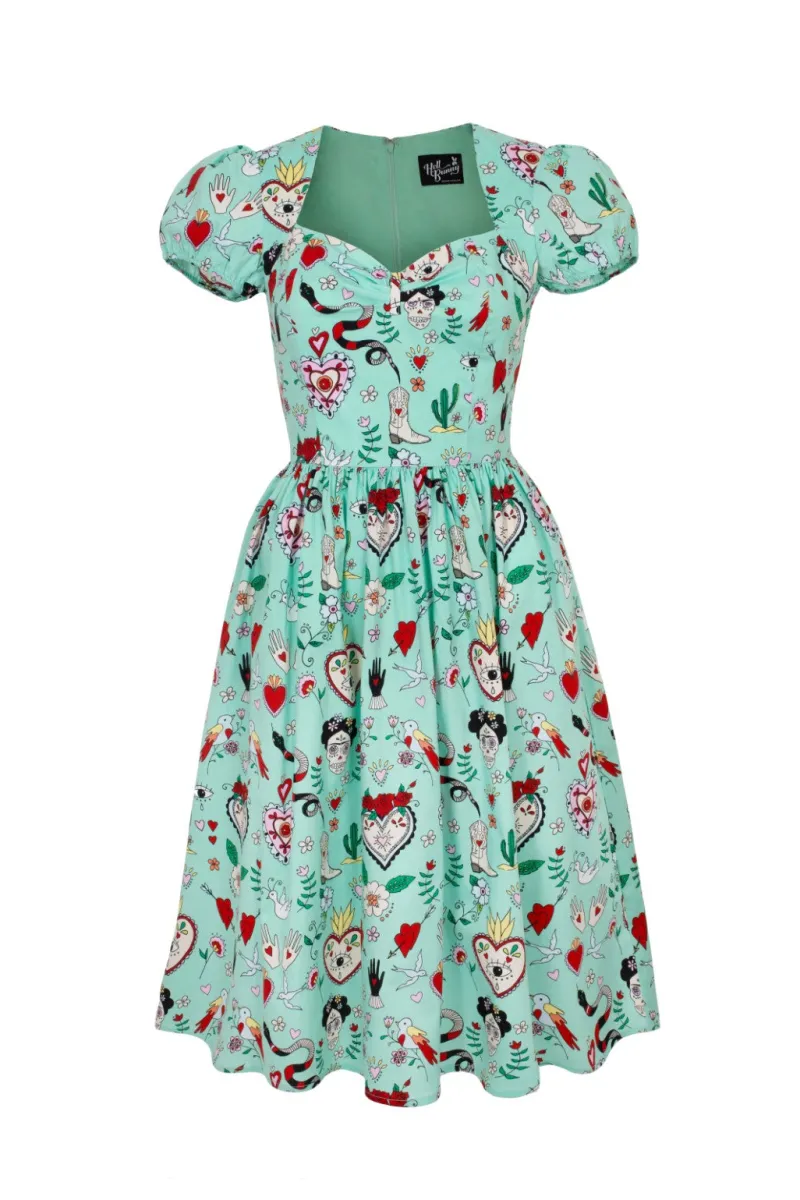 Hell Bunny Dresses|Dresses With Pockets>Tijuana Midi Dress Green