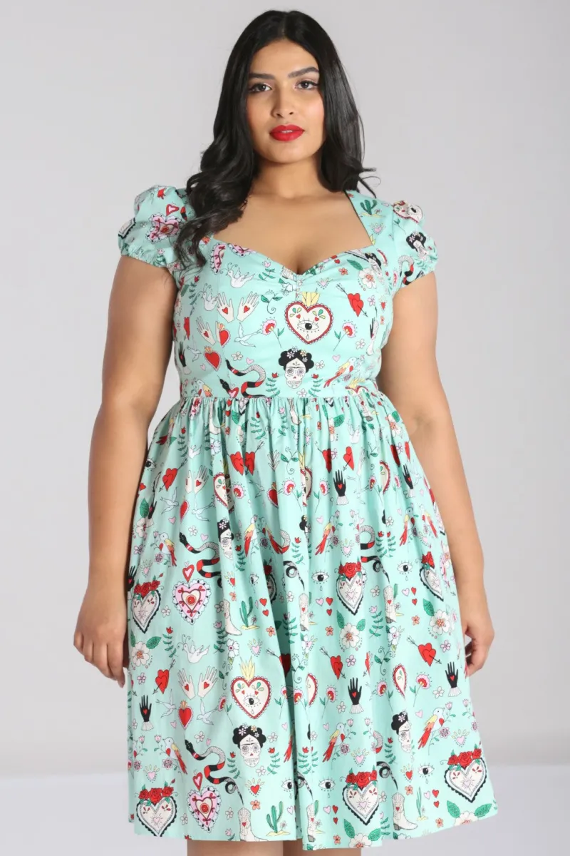 Hell Bunny Dresses|Dresses With Pockets>Tijuana Midi Dress Green