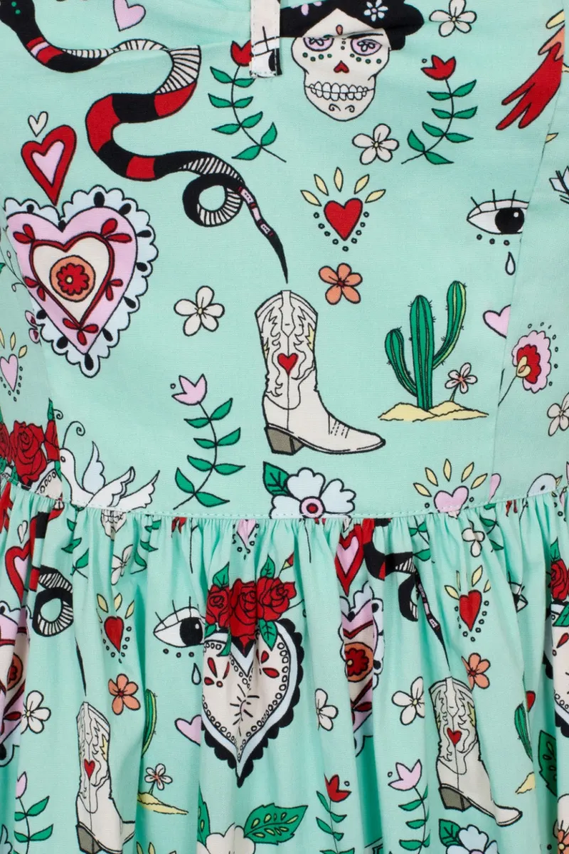 Hell Bunny Dresses|Dresses With Pockets>Tijuana Midi Dress Green