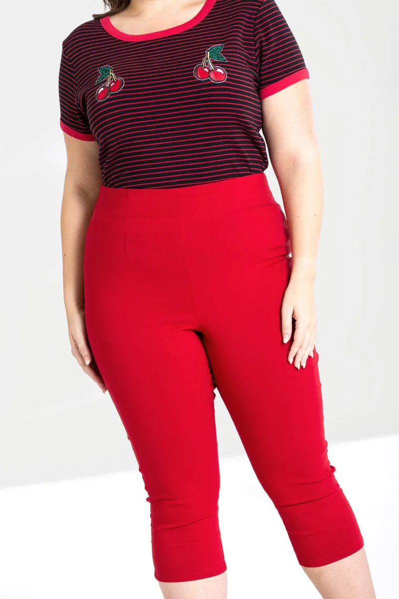 Hell Bunny Trousers & Shorts|Trousers & Shorts>Tina Capris Red