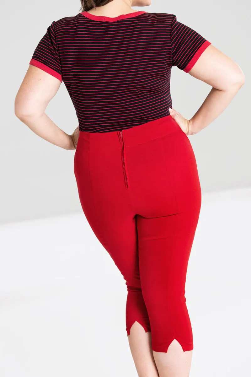 Hell Bunny Trousers & Shorts|Trousers & Shorts>Tina Capris Red