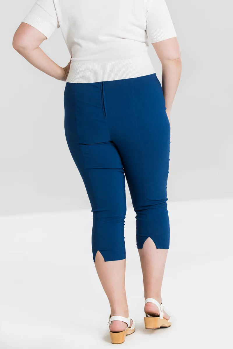 Hell Bunny Trousers & Shorts>Tina Capris Sale Navy