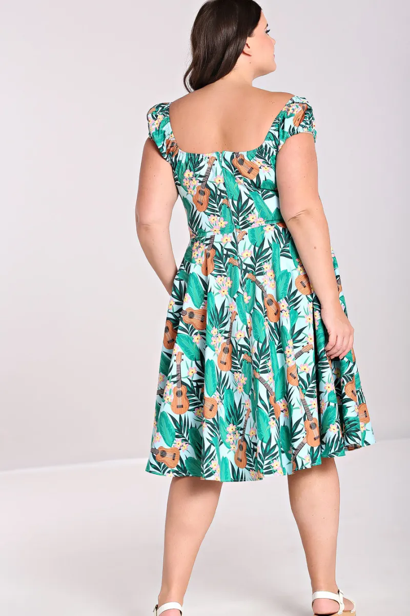 Hell Bunny Dresses|Dresses With Pockets>Ukulele Dress Blue