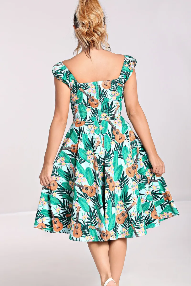 Hell Bunny Dresses|Dresses With Pockets>Ukulele Dress Blue