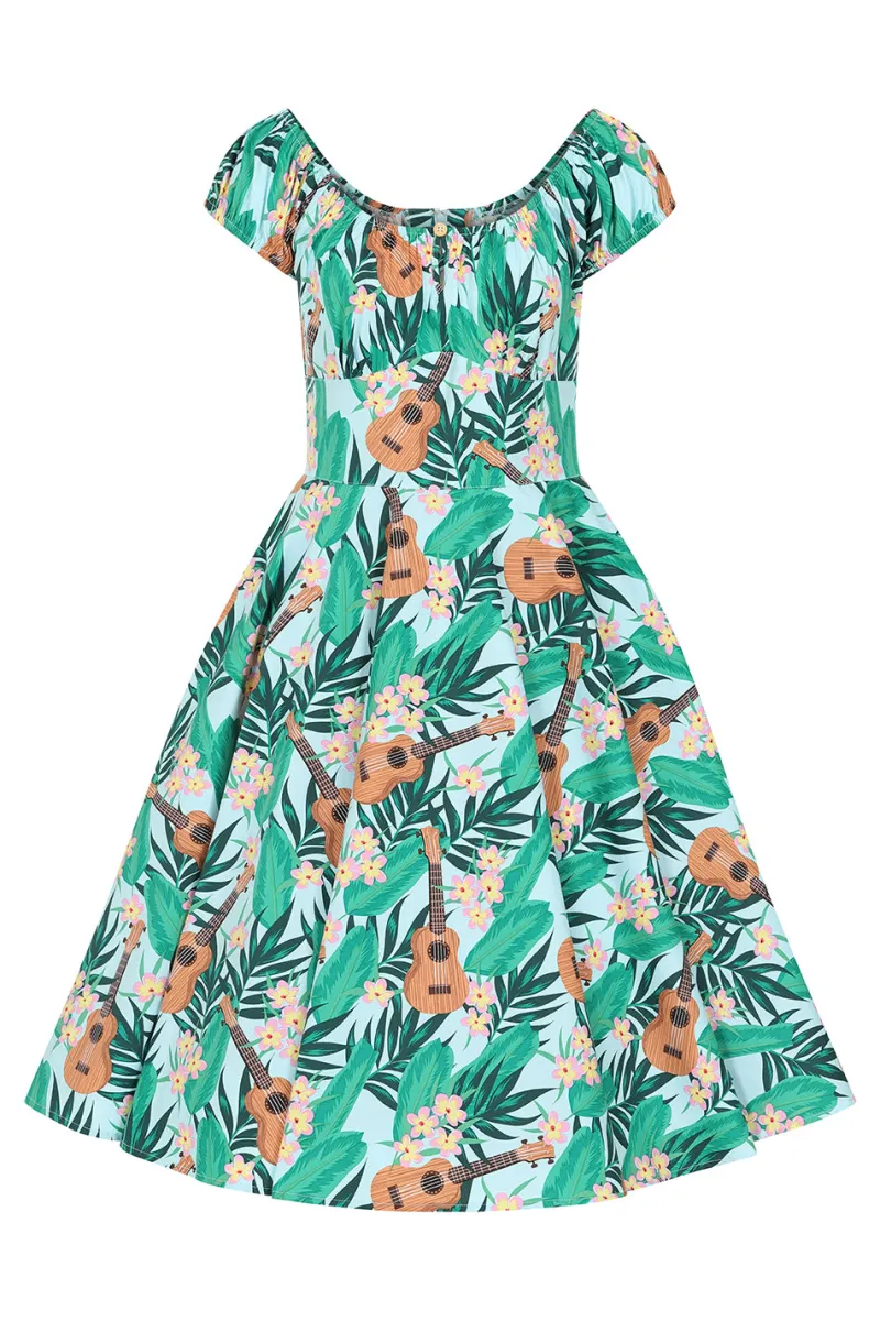 Hell Bunny Dresses|Dresses With Pockets>Ukulele Dress Blue