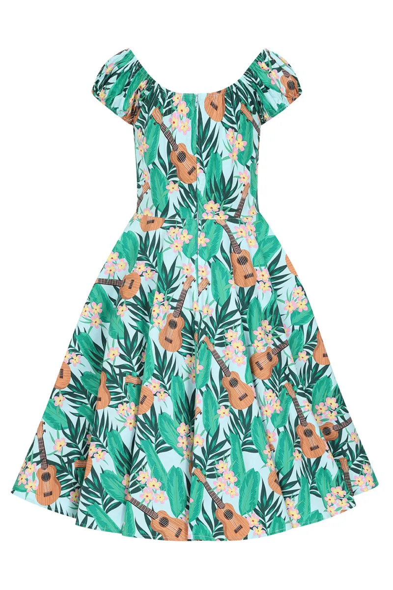 Hell Bunny Dresses|Dresses With Pockets>Ukulele Dress Blue