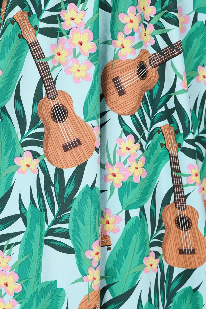 Hell Bunny Dresses|Dresses With Pockets>Ukulele Dress Blue