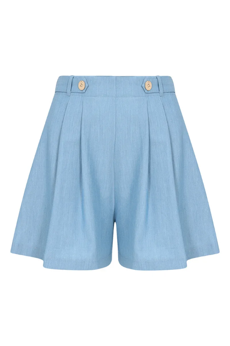 Hell Bunny Trousers & Shorts|Trousers & Shorts>Utah Shorts Blue