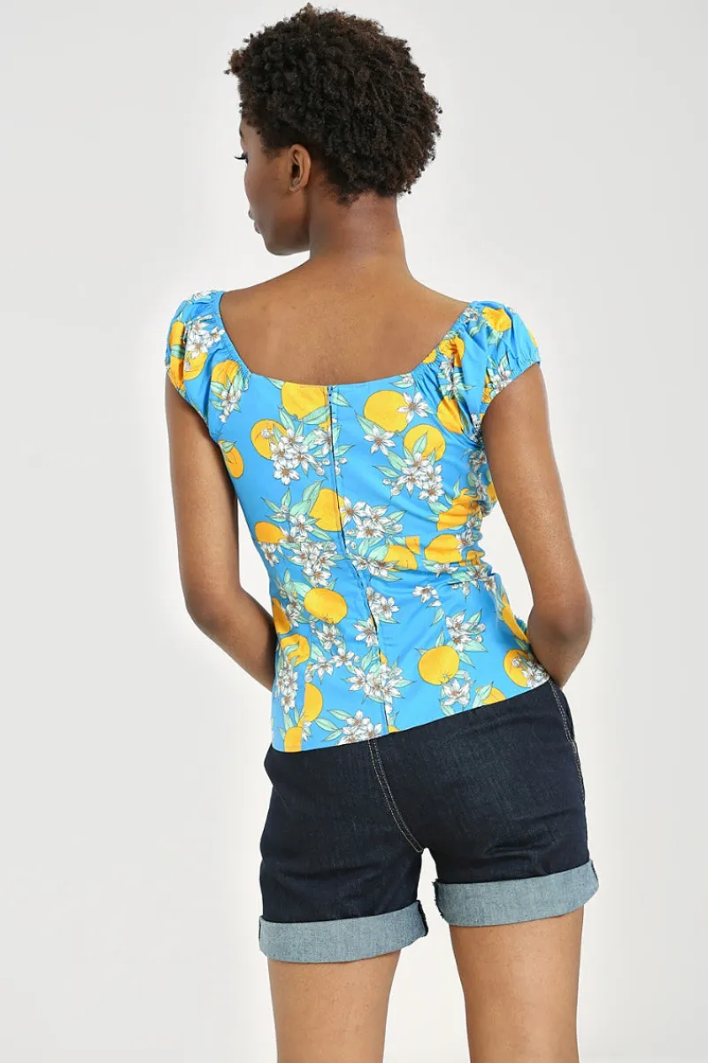 Hell Bunny Tops|Tops>Valencia Top Blue