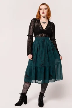 Hell Bunny Skirts|Skirts>Venom Skirt DarkGreen