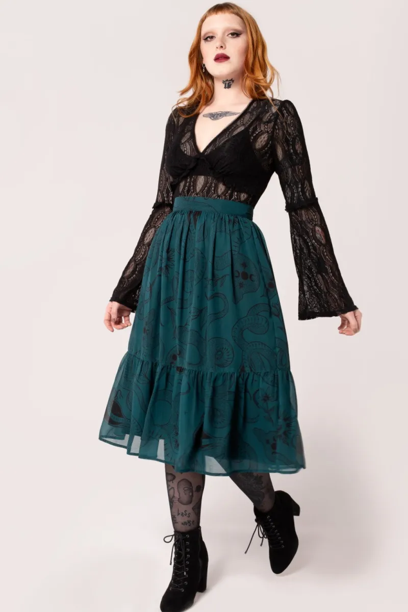 Hell Bunny Skirts|Skirts>Venom Skirt DarkGreen