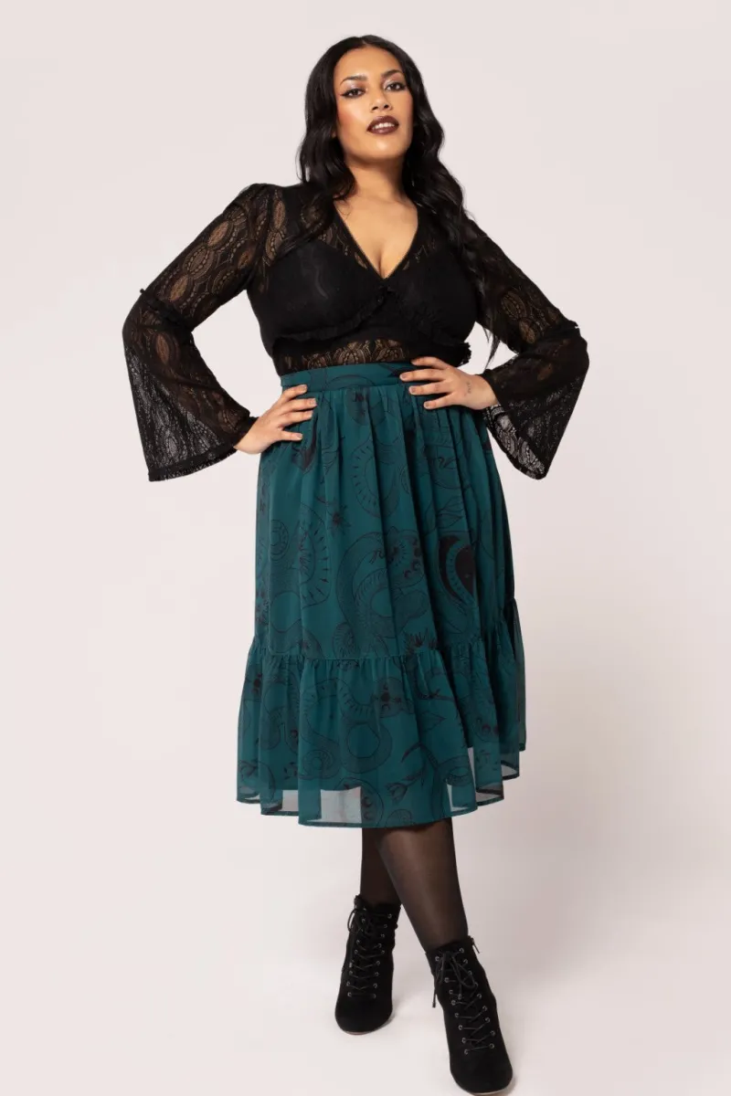 Hell Bunny Skirts|Skirts>Venom Skirt DarkGreen