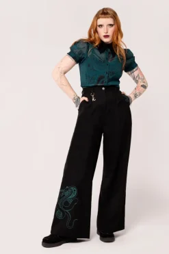 Hell Bunny Trousers & Shorts|Trousers & Shorts>Venom Trousers Black
