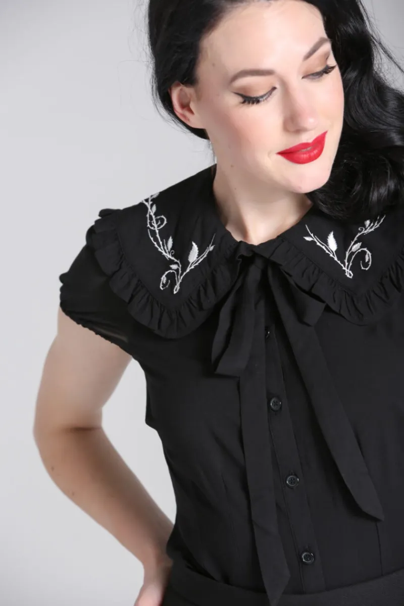 Hell Bunny Tops|Blouses>Vina Blouse Black