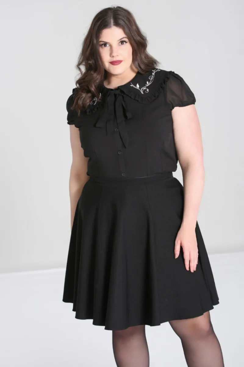 Hell Bunny Tops|Blouses>Vina Blouse Black