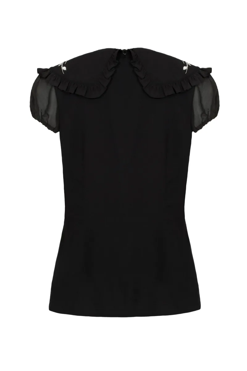 Hell Bunny Tops|Blouses>Vina Blouse Black