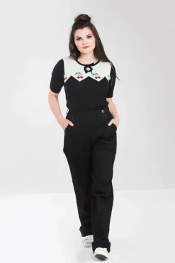 Hell Bunny Trousers & Shorts|Denim>Weston Denim Trousers Black