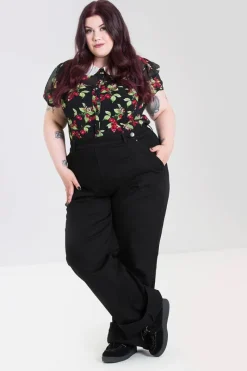 Hell Bunny Trousers & Shorts|Denim>Weston Denim Trousers Black