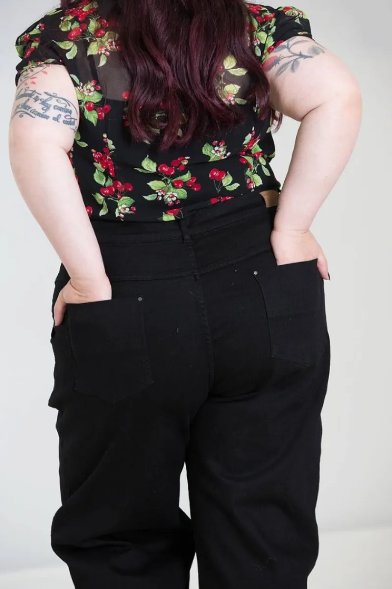 Hell Bunny Trousers & Shorts|Denim>Weston Denim Trousers Black