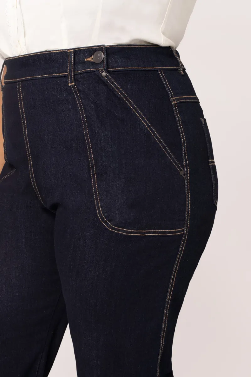 Hell Bunny Trousers & Shorts|Trousers & Shorts>Weston Denim Trousers Navy