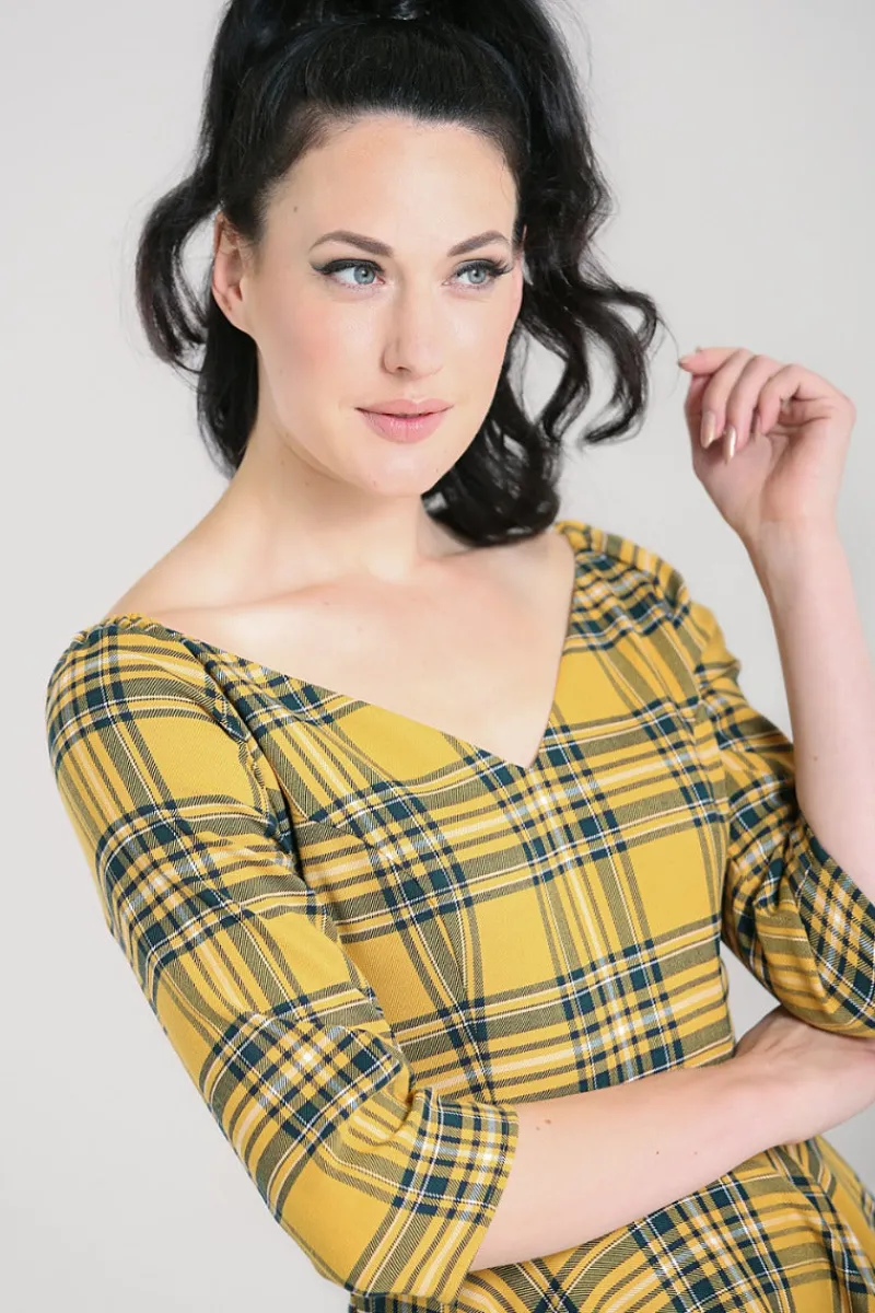 Hell Bunny Dresses|Dresses>Wither 50's Dress Mustard