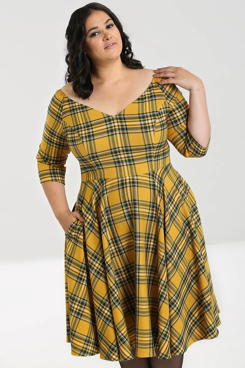 Hell Bunny Dresses|Dresses>Wither 50's Dress Mustard