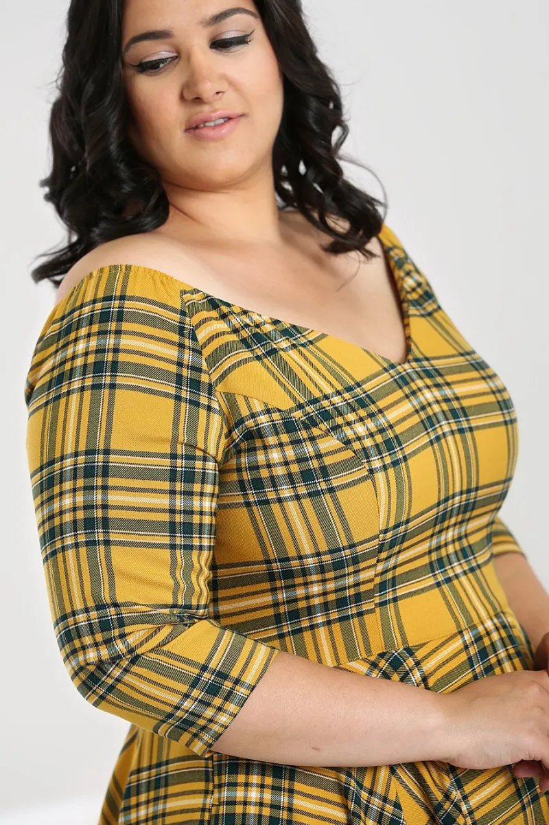 Hell Bunny Dresses|Dresses>Wither 50's Dress Mustard