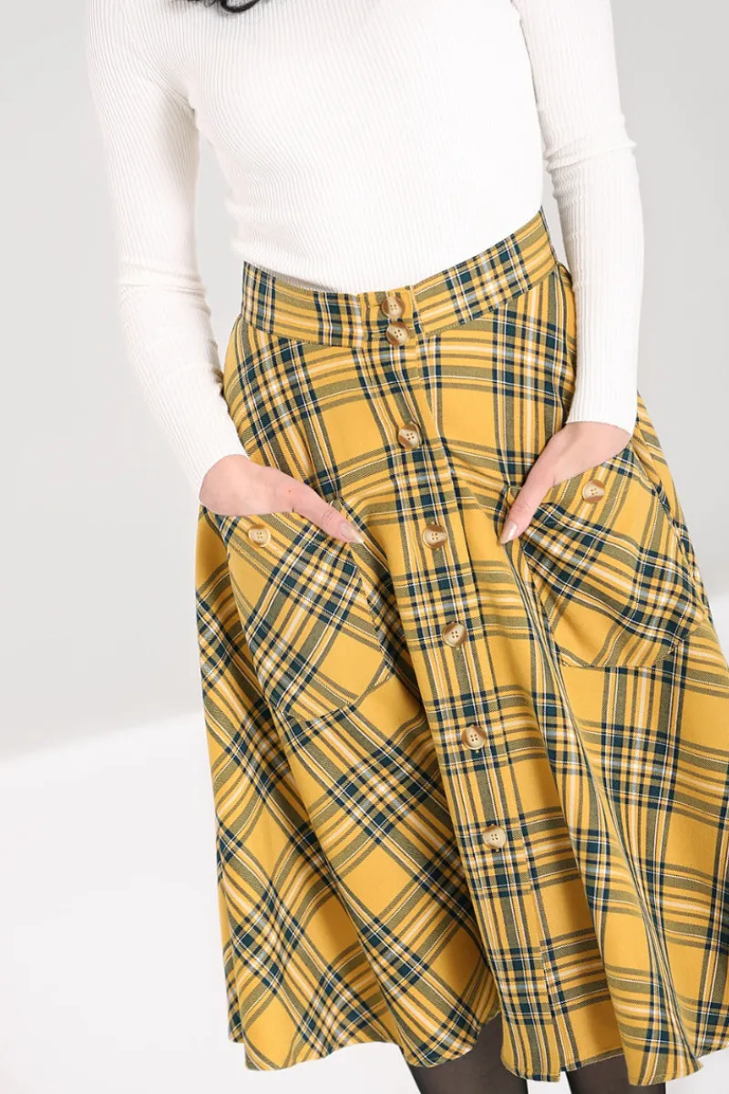 Hell Bunny Skirts|Skirts>Wither Skirt Mustard