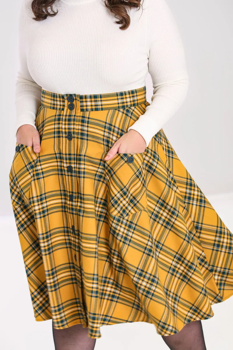 Hell Bunny Skirts|Skirts>Wither Skirt Mustard