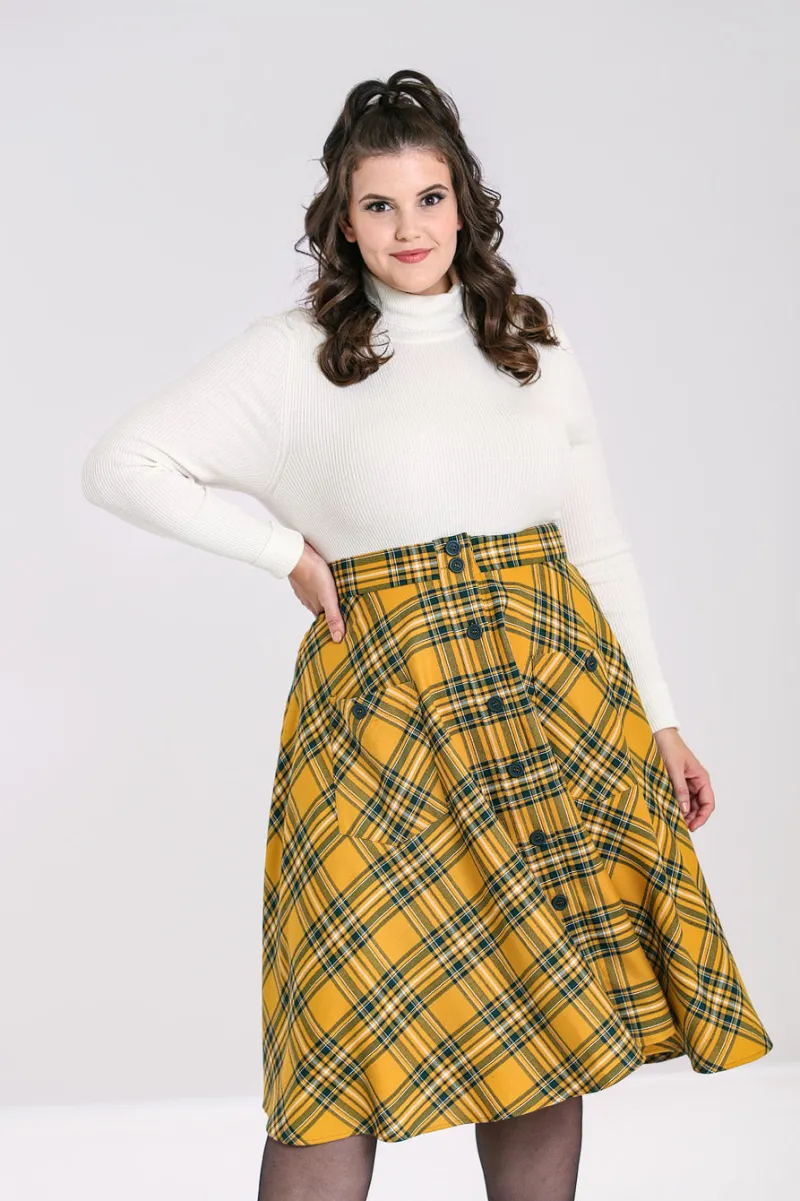 Hell Bunny Skirts|Skirts>Wither Skirt Mustard