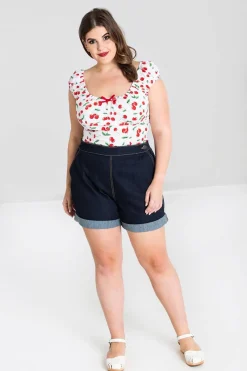 Hell Bunny Trousers & Shorts|Trousers & Shorts>Yaz Short Navy