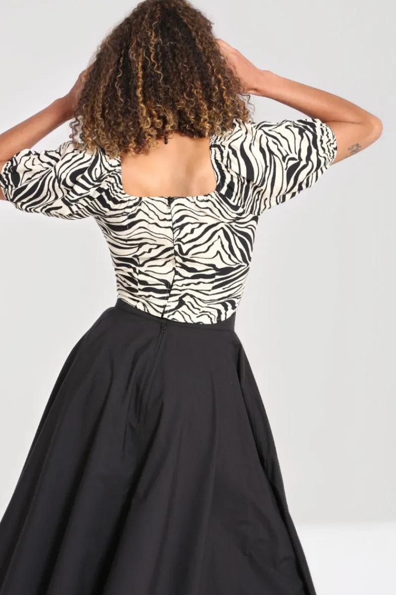 Hell Bunny Tops|Tops>Zebra Crop Top Ivory
