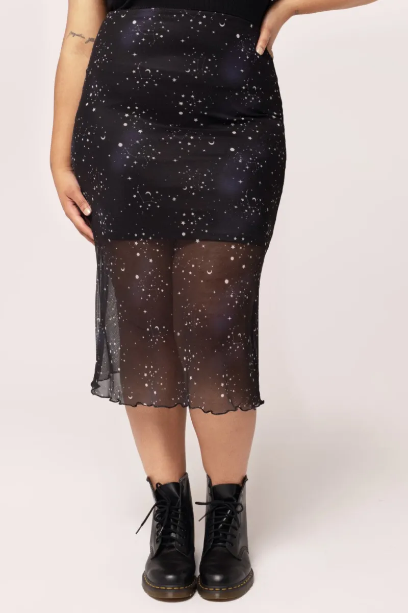 Hell Bunny Skirts|Skirts>Zodiac Mesh Skirt Black