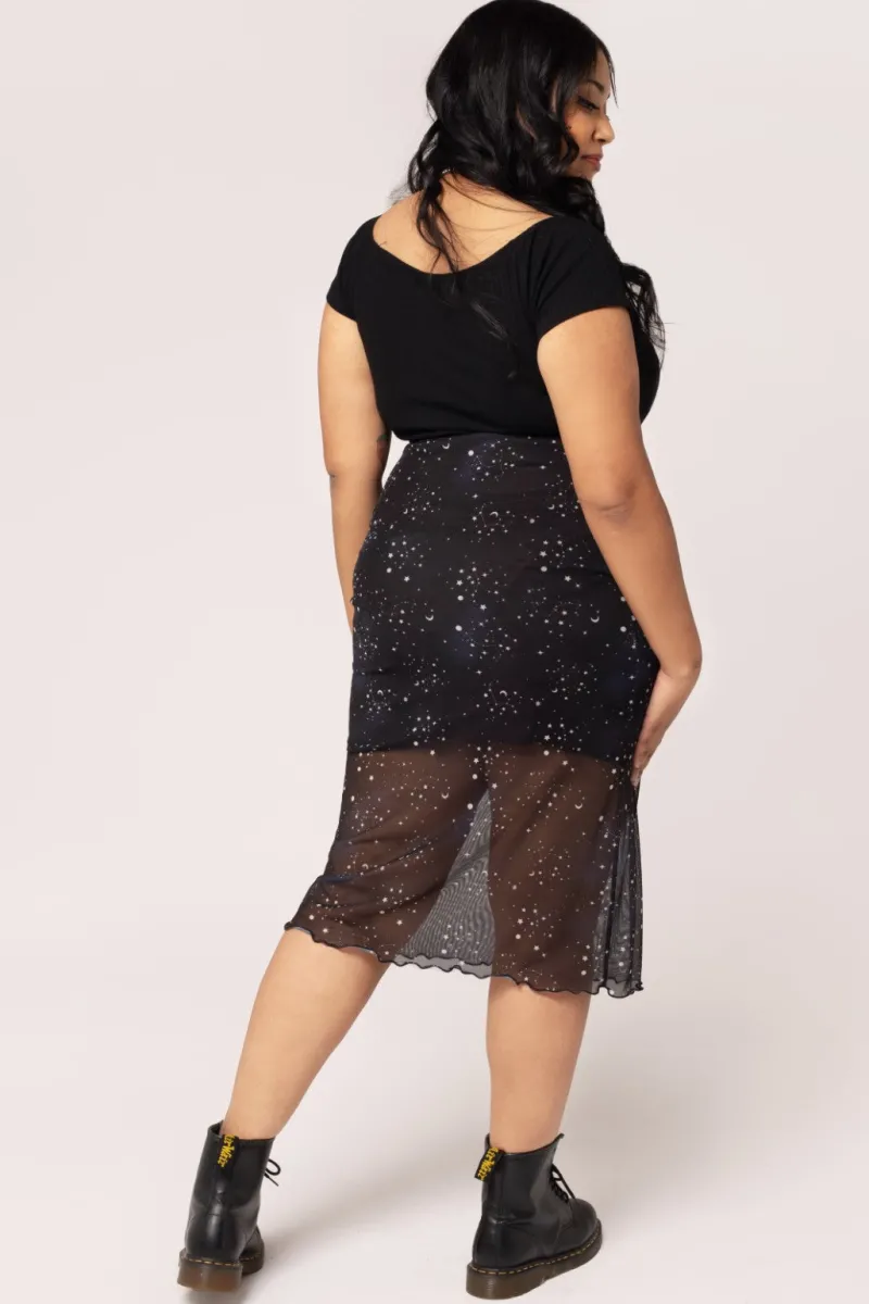 Hell Bunny Skirts|Skirts>Zodiac Mesh Skirt Black