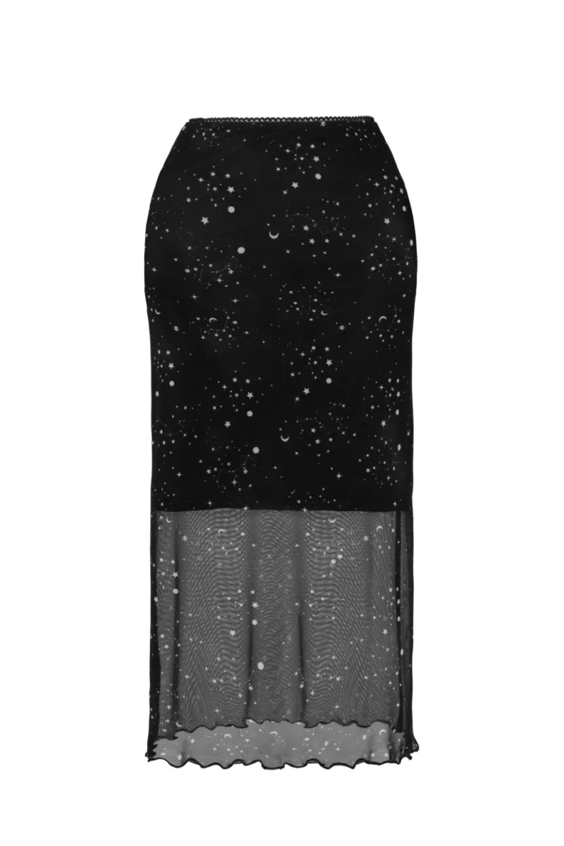 Hell Bunny Skirts|Skirts>Zodiac Mesh Skirt Black