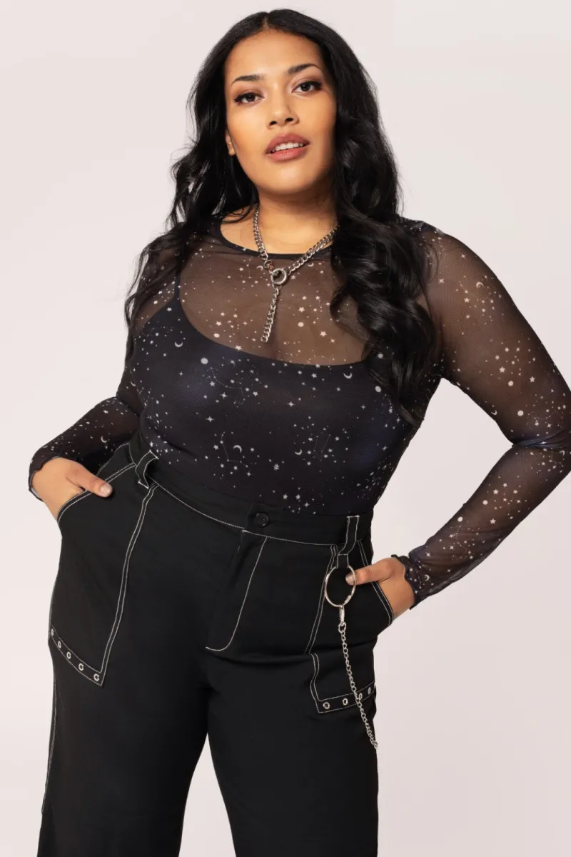 Hell Bunny Tops|Tops>Zodiac Mesh Top Black