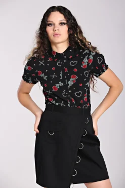 Hell Bunny Tops|Blouses>Zoey Blouse Black