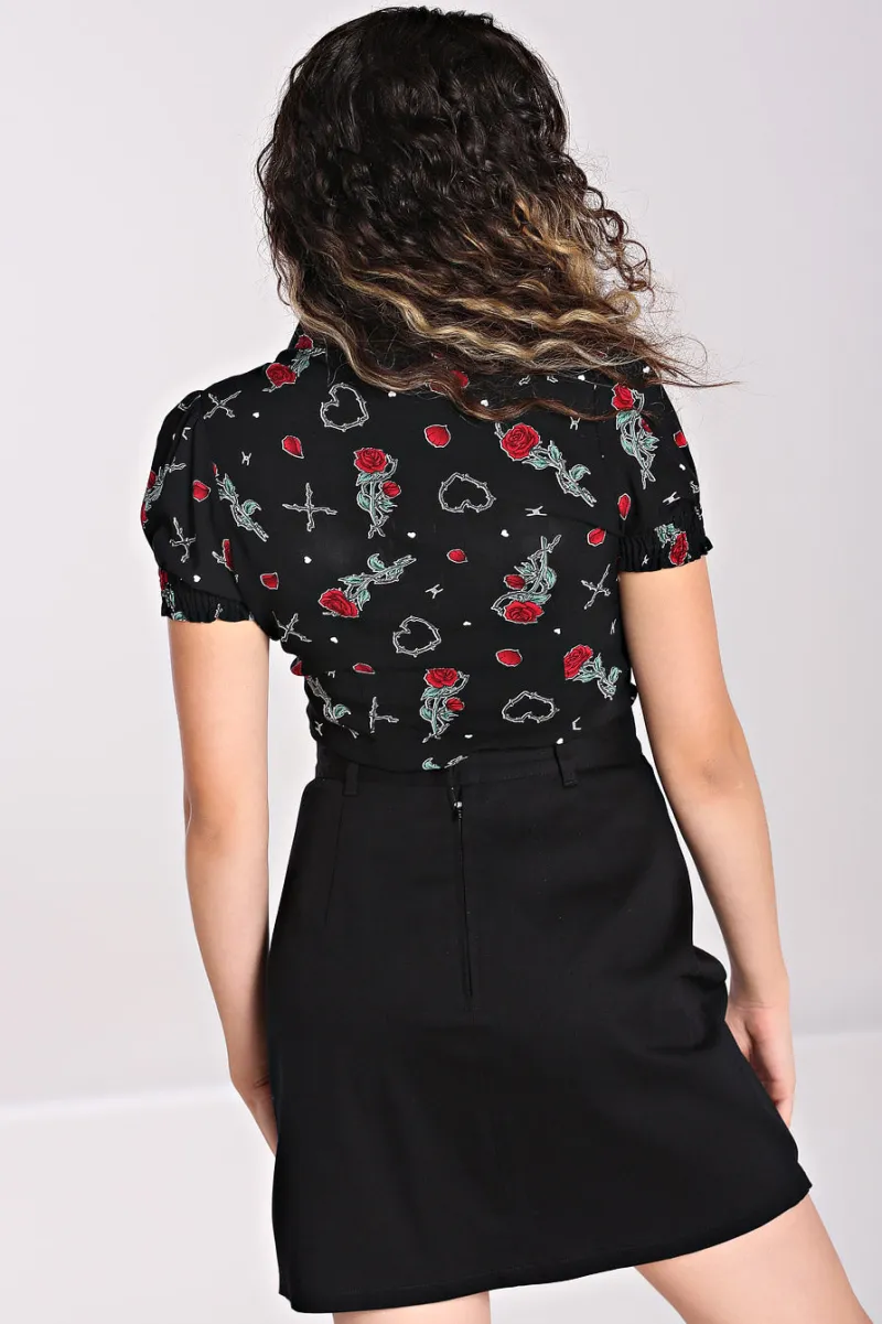 Hell Bunny Tops|Blouses>Zoey Blouse Black