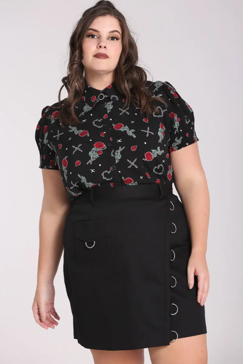 Hell Bunny Tops|Blouses>Zoey Blouse Black