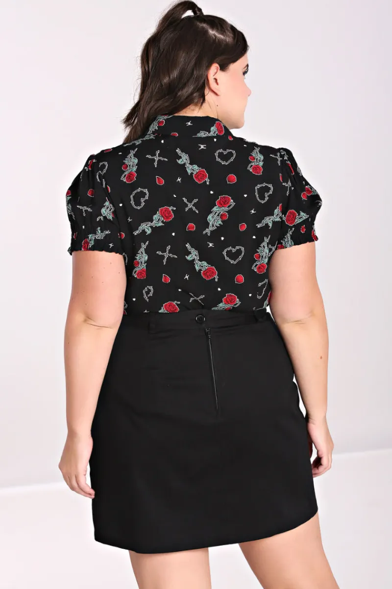 Hell Bunny Tops|Blouses>Zoey Blouse Black