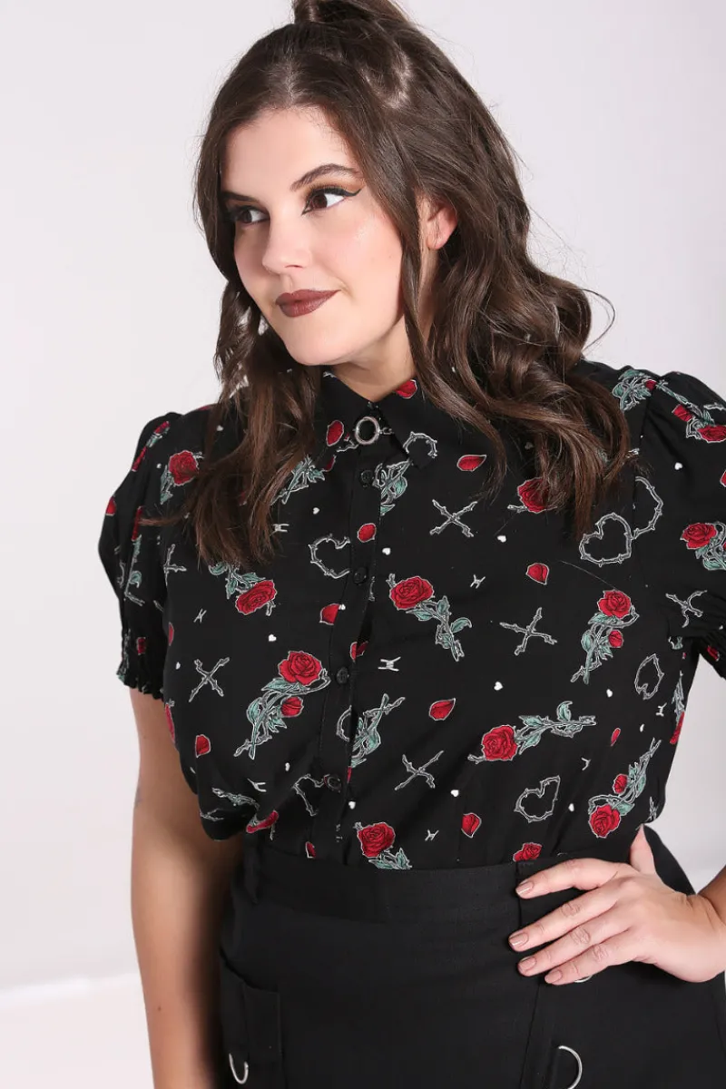 Hell Bunny Tops|Blouses>Zoey Blouse Black