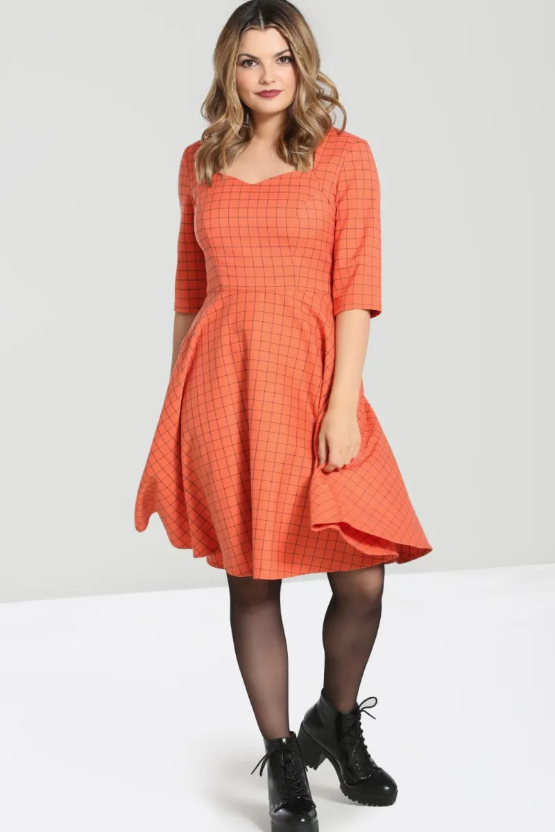 Hell Bunny Dresses|Dresses>Zora Mid Dress Orange